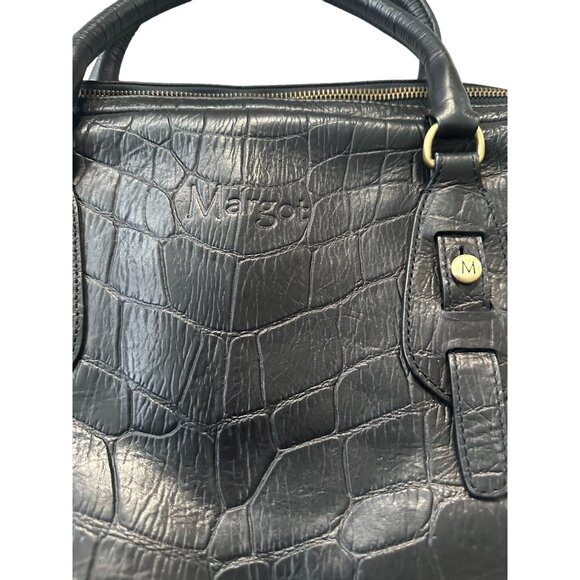 MARGOT Leather Animal Print Embosserd Satchel Handbag - Picture 8 of 9